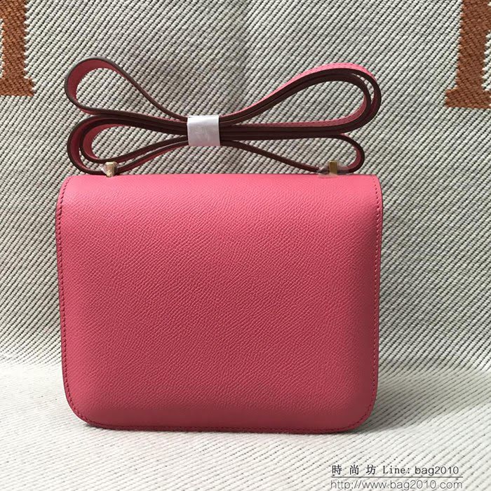 HERMES愛馬仕 H空姐包 進口原廠EP皮 頂級蜜蠟製作 街拍必備單品 唇膏粉金銀 單肩斜挎包  Ama1553